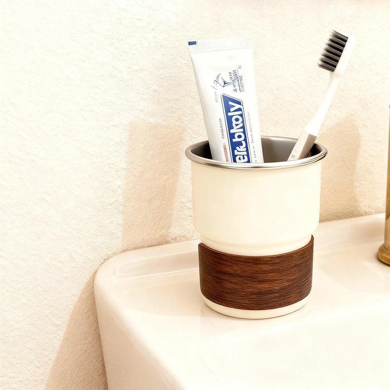 Toothbrush cup made of PET, 280 ml, square — product view 5
