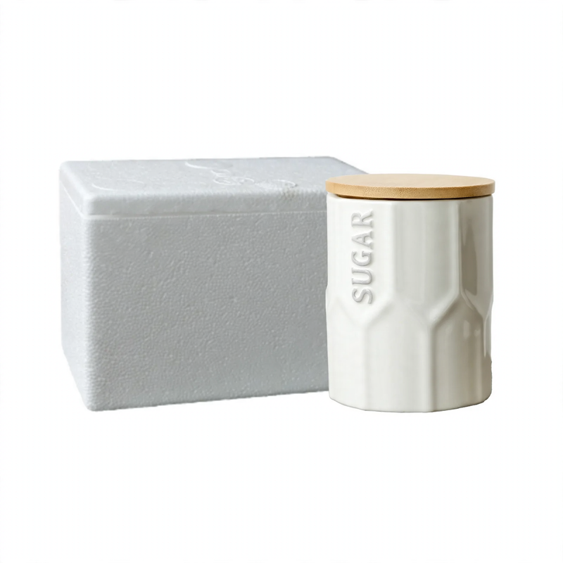 Ceramic storage jar with lid, modern design — product view 6