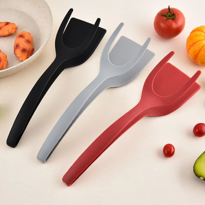 2-in-1 spatula and food tongs, non-stick — product view 1