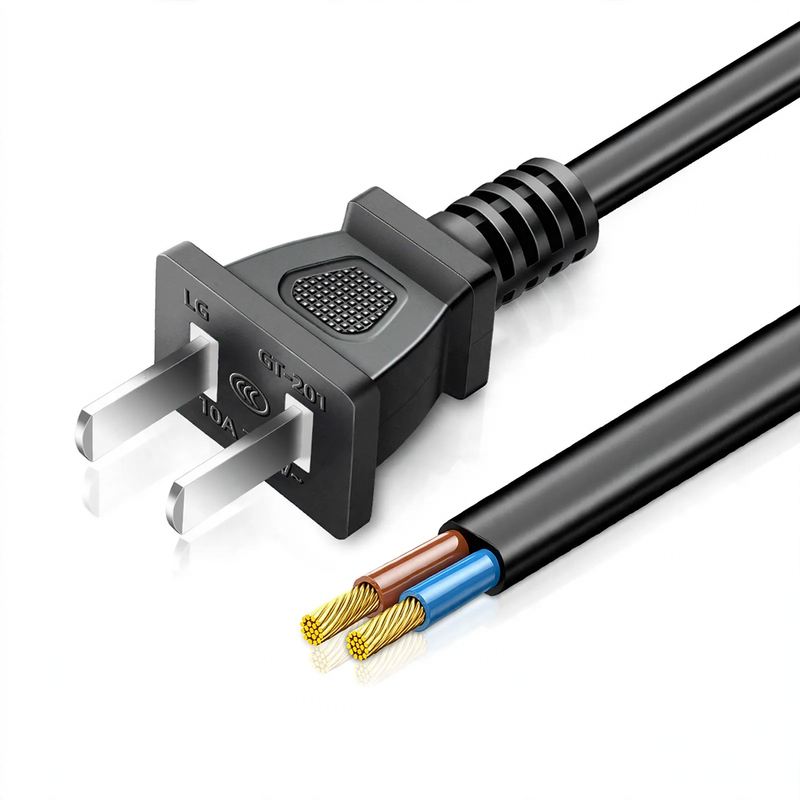 Power cable with flat plug, PVC jacket — product view 3
