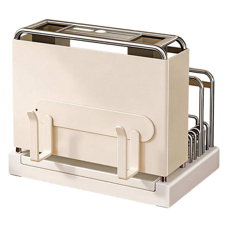 Multifunctional kitchen shelf with knife holder and draining tray — product view 4