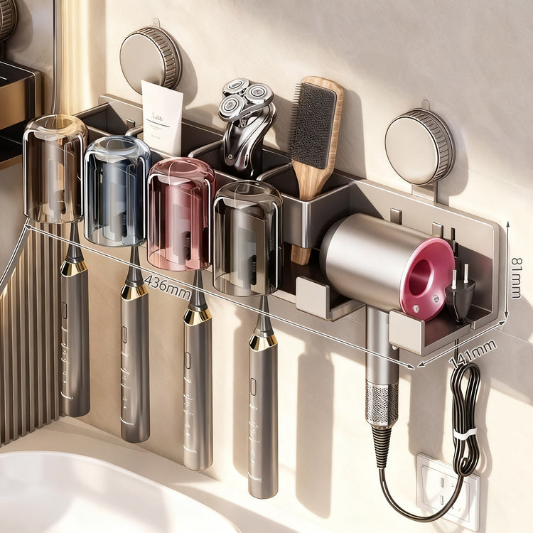 Suction cup holder for hair dryer and bathroom accessories — product view 7