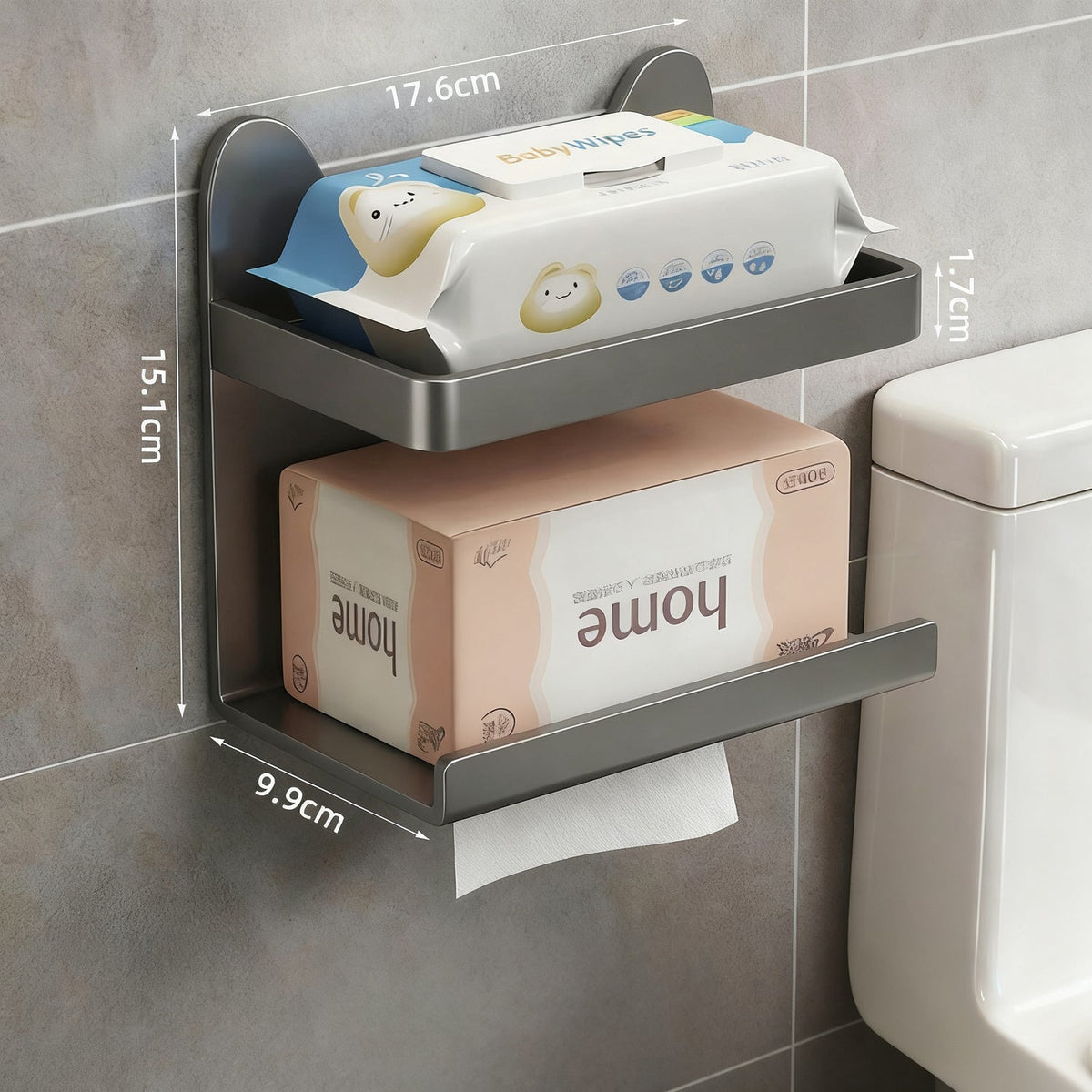 Wall-mounted toilet paper box made of space aluminum LH0345 — product view 5