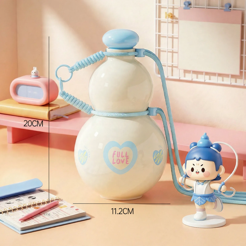 Pumpkin drinking bottle made of Tritan, 880 ml, with carrying handle — product view 2
