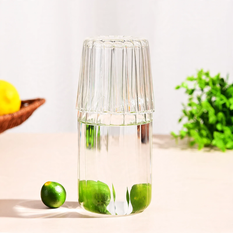 Glass jug with glass, heat resistant — product view 4
