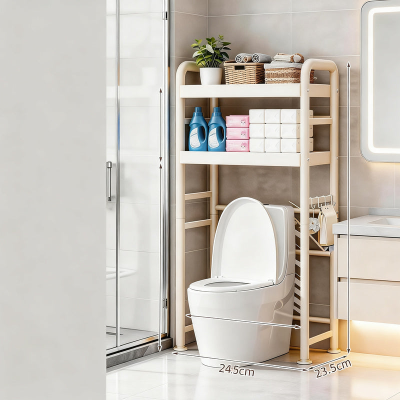 Toilet shelf, extendable, 1–3 levels, steel frame — product view 4
