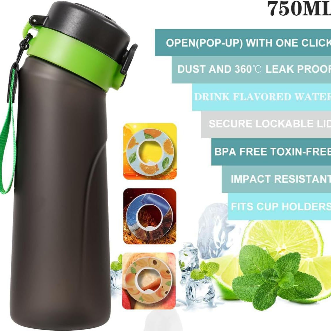 Drink bottle with flavor rings, 750 ml — product view 3