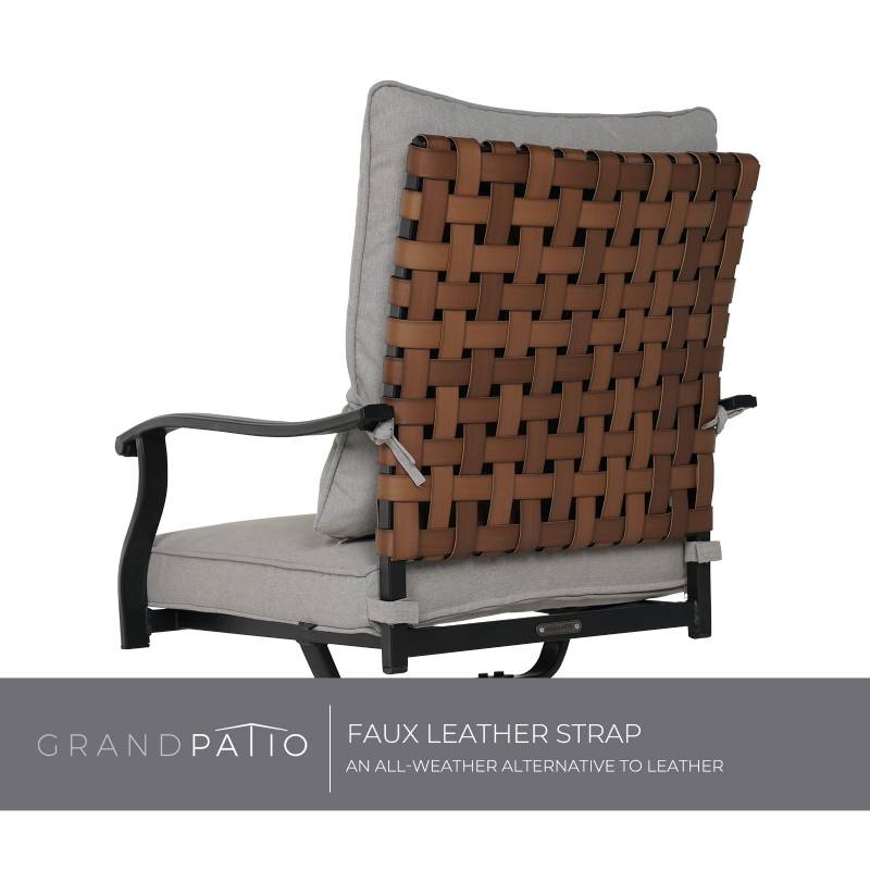 LOUNGE YARD 5 Pieces Outdoor Dining Set,4 Steel Resin Wicker Swivel Patio Chairs&Square Dining Table — product view 7