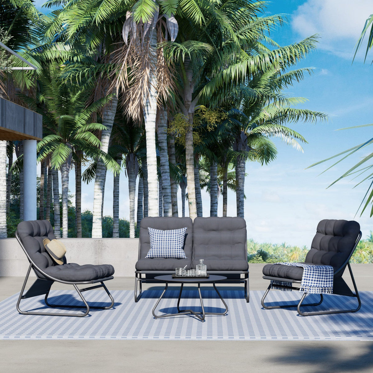 LOUNGE YARD 4-Seat Conversation Sofa Set with Removable Cushion — product view 1