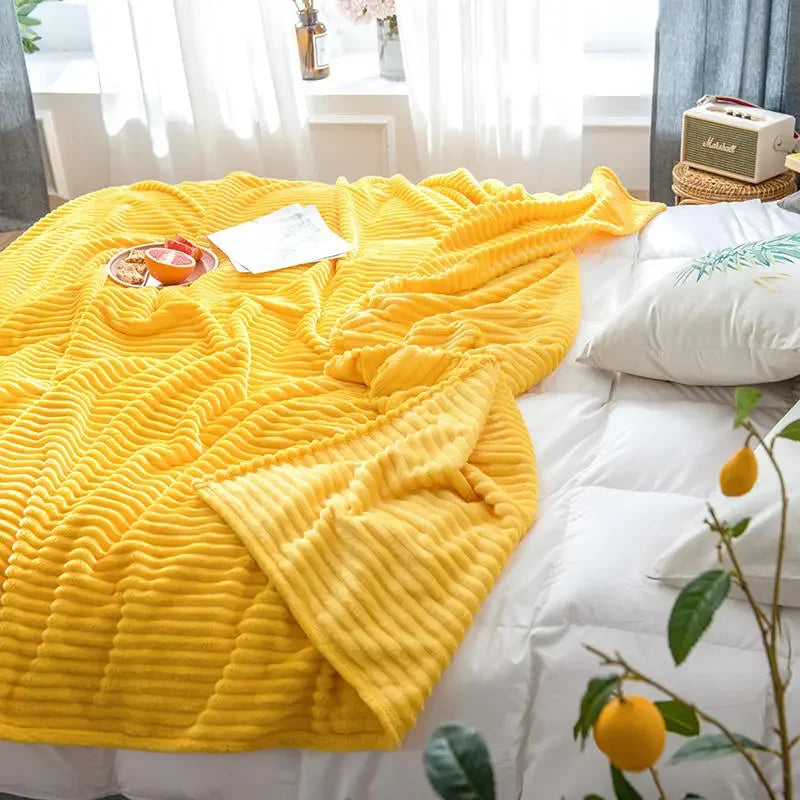 LoungeYard | Cozy Coral Fleece Patterned Blanket for Sofas and Beds — product view 4