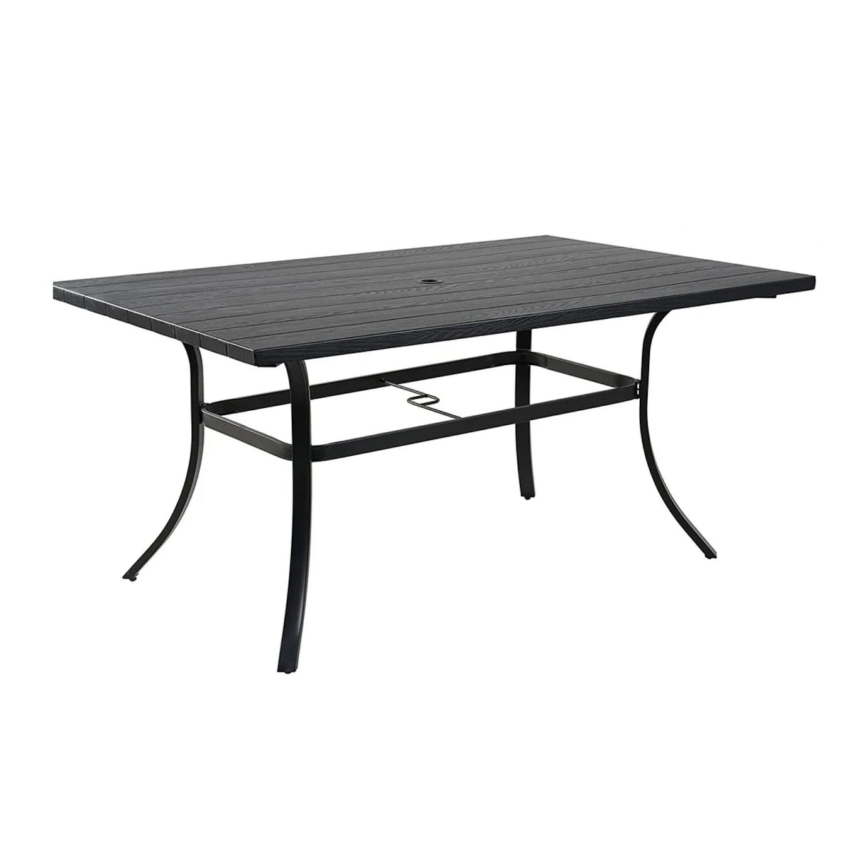 LOUNGE YARD Outdoor 42'' Metal Dining Table Round with 1.5“ Umbrella Hole, Rust-Free Steel Picnic Table — product view 2