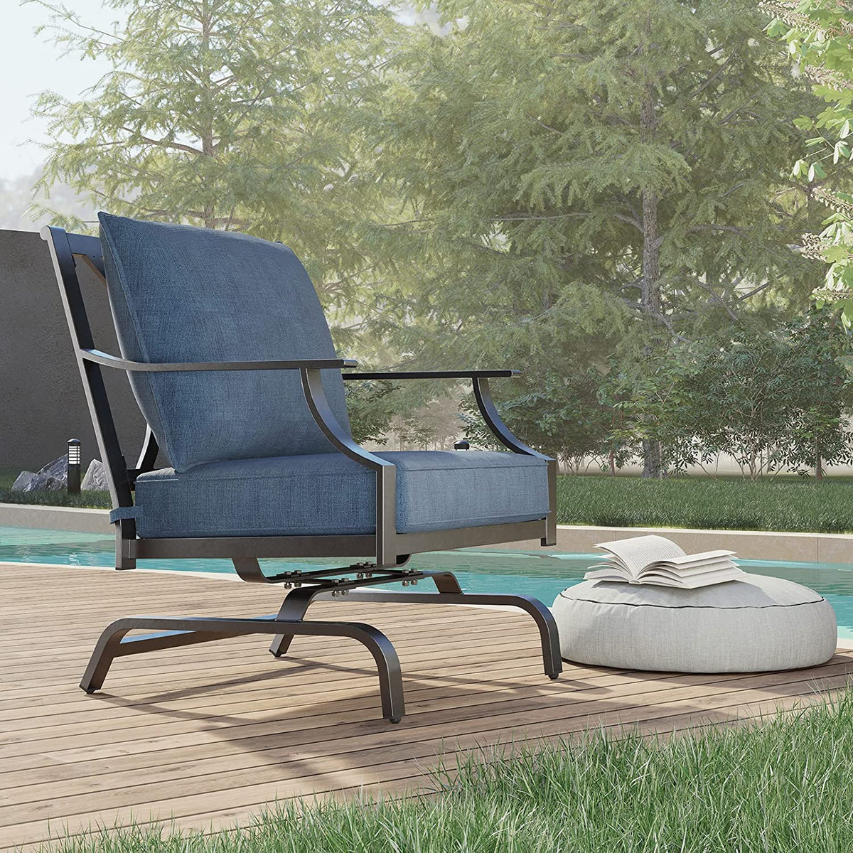 LOUNGE YARD Outdoor Patio Seating Chair Metal Set of 2 — product view 7