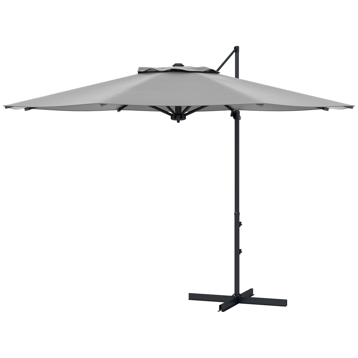 10ft Cantilever Patio Umbrella with 360° Rotation and Tilt, Grey — product view 2