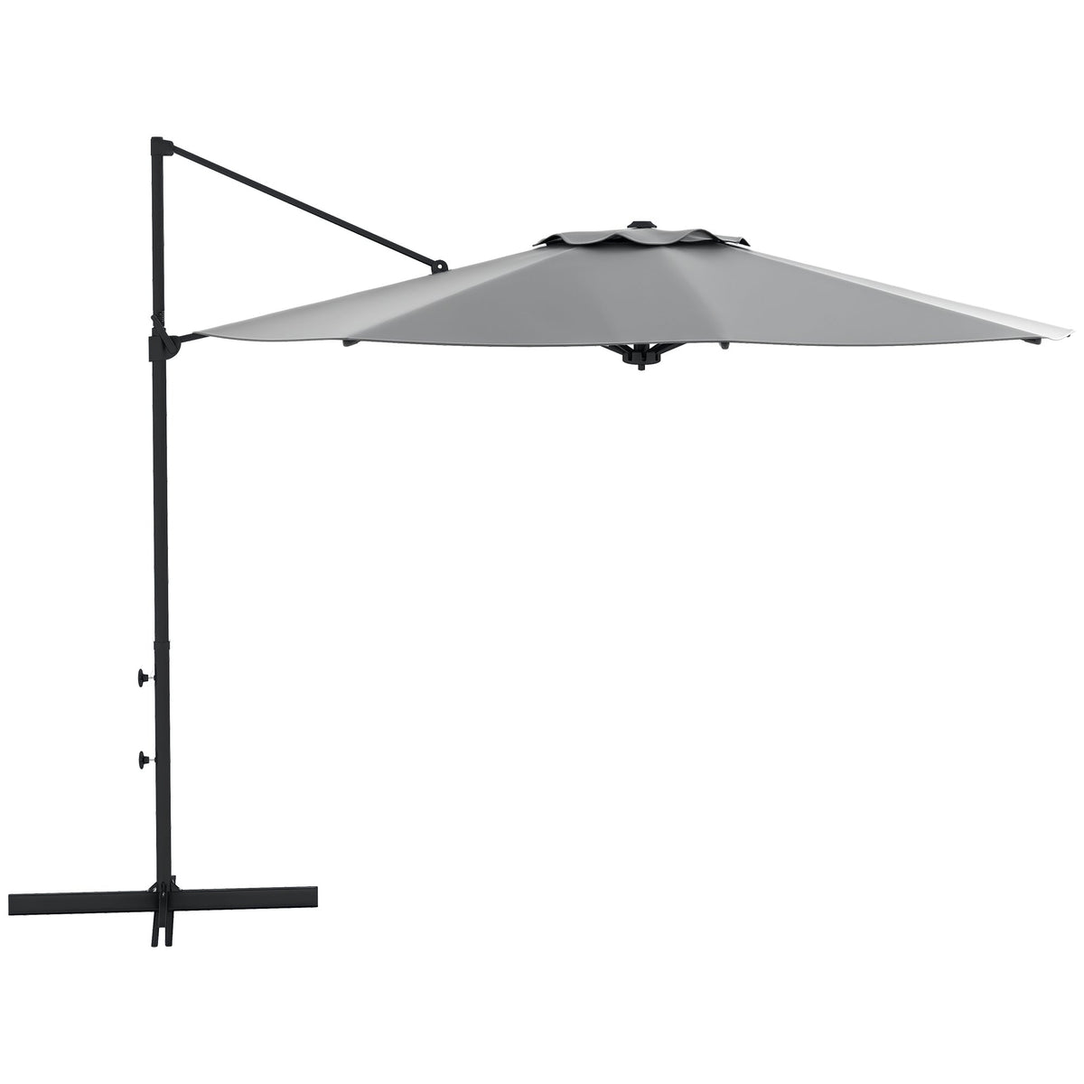 10ft Cantilever Patio Umbrella with 360° Rotation and Tilt, Grey — product view 1