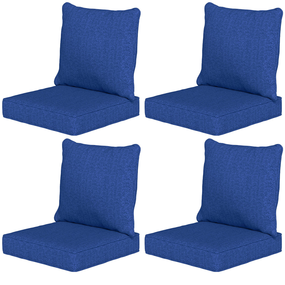 Set of 4 Outdoor Chair Cushions, 24" x 24", Navy Blue — product view 2