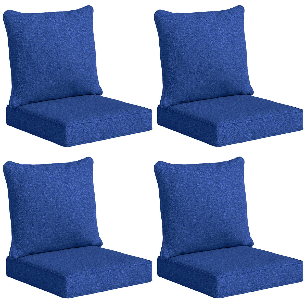 Set of 4 Outdoor Chair Cushions, 24" x 24", Navy Blue — product view 1