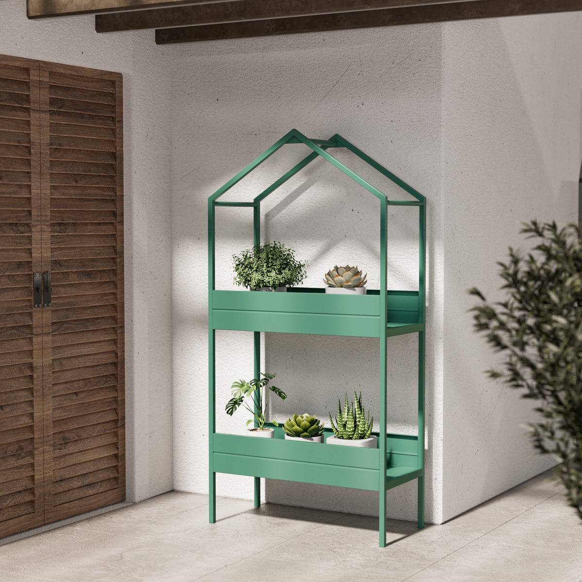 LOUNGE YARD House-shaped Plant Stand, 2 Tier Metal Plant Shelf — product view 5