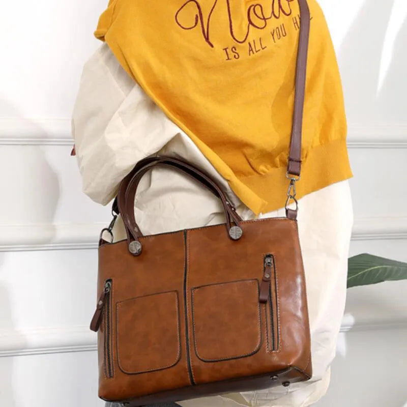 LoungeYard | Elly – Women’s Vintage Leather Shoulder Bag | Handmade & Elegant Design — product view 5