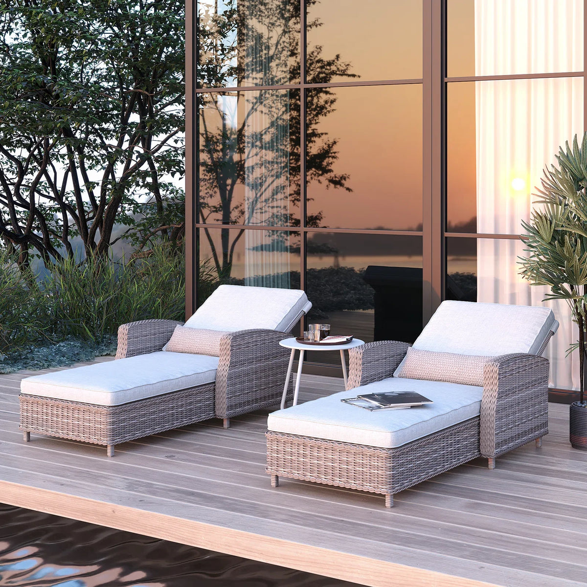 LOUNGE YARD Nexus Outdoor Wicker Chaise Lounge — product view 3