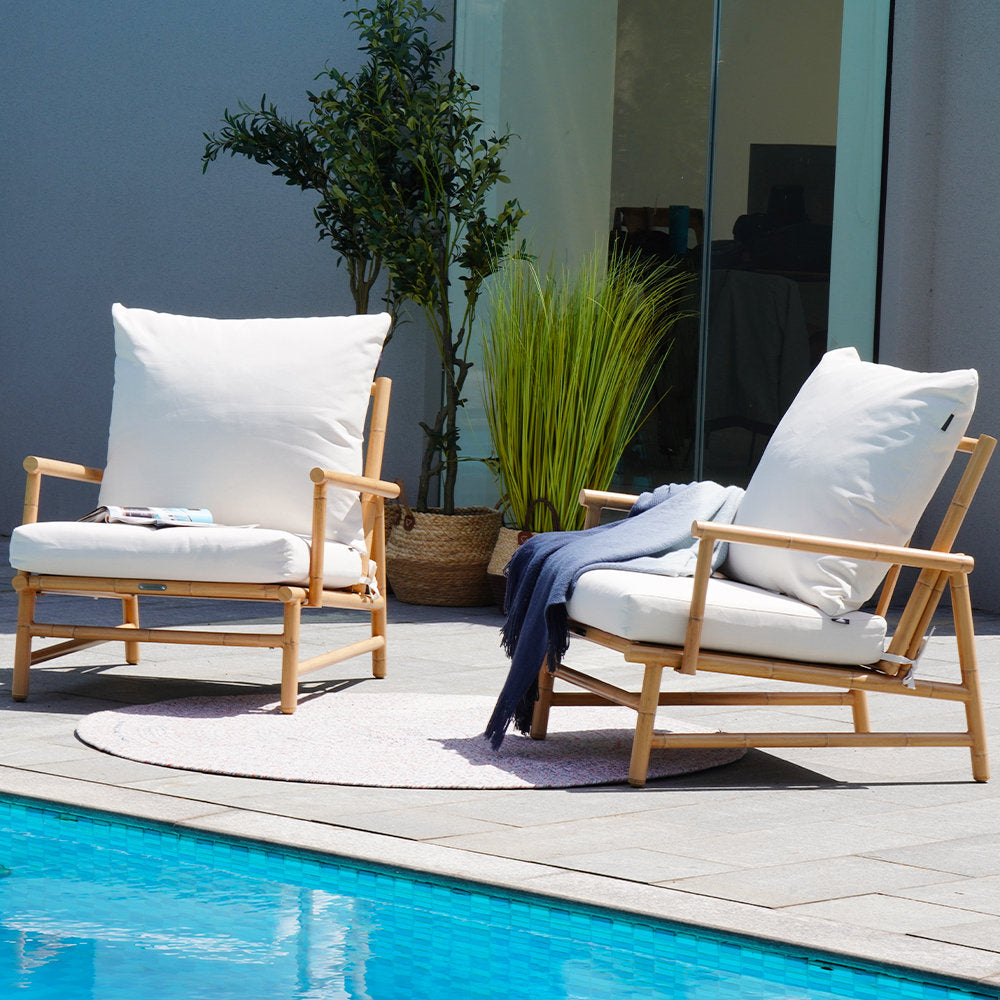 LOUNGE YARD Outdoor Bohemian Style Upholstered Armchair With Cushions(Set Of 2) — product view 1