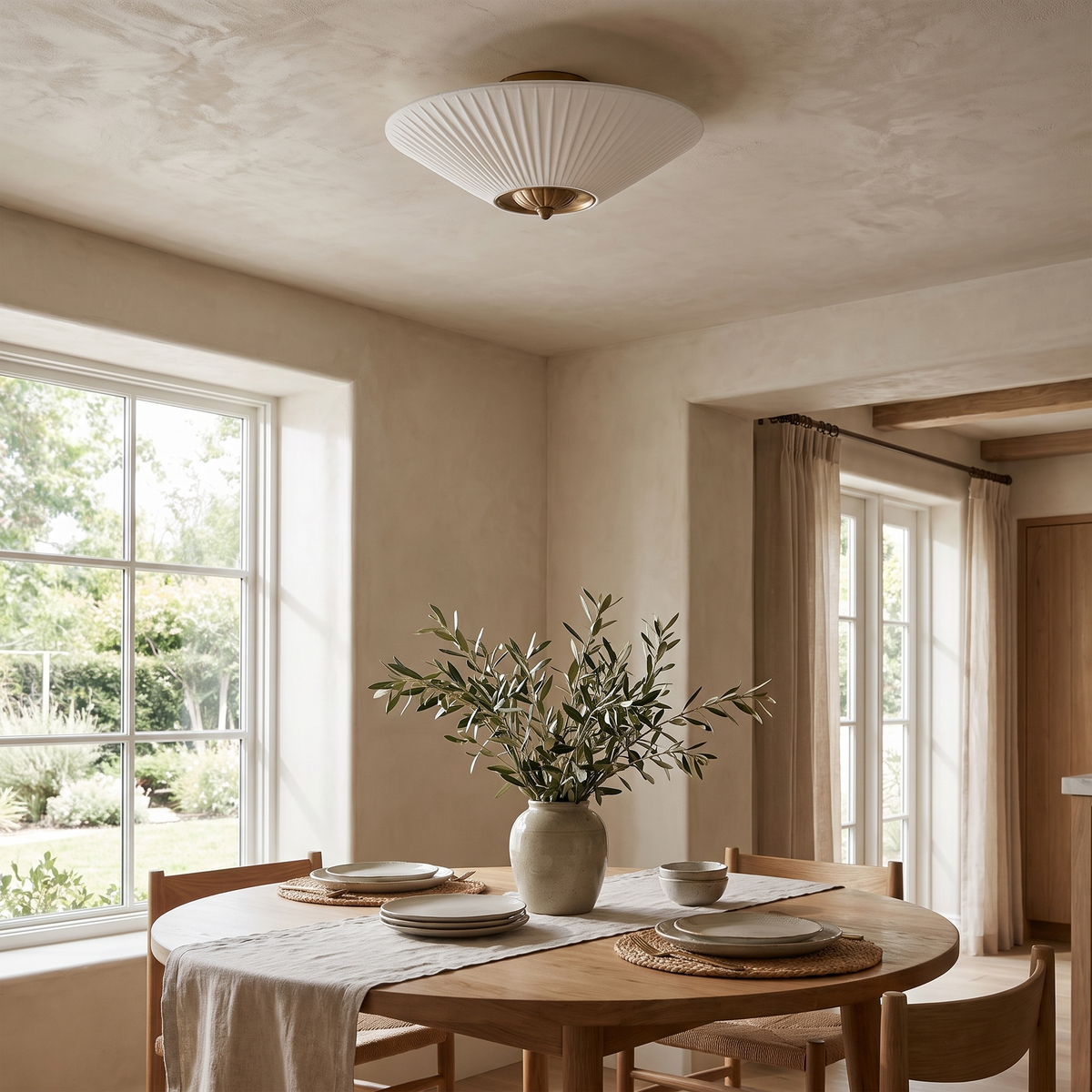 Elumina Silk Drum Semi-Flush Ceiling Light — product view 2