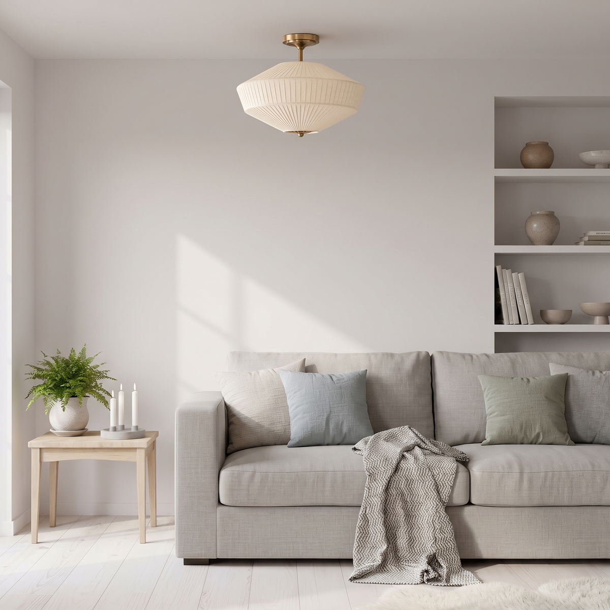 Elumina Silk Drum Semi-Flush Ceiling Light — product view 1