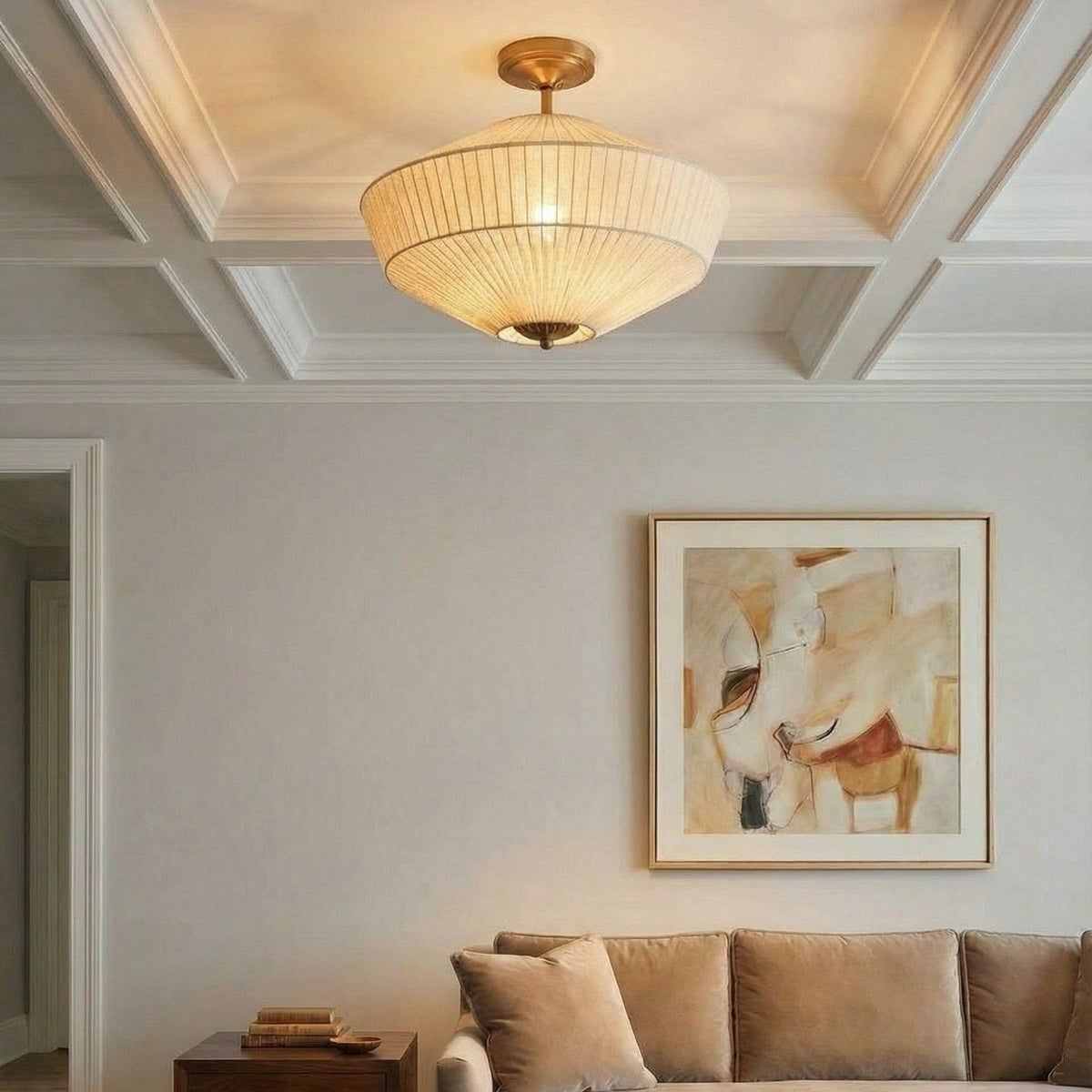 Elumina Silk Drum Semi-Flush Ceiling Light — product view 3