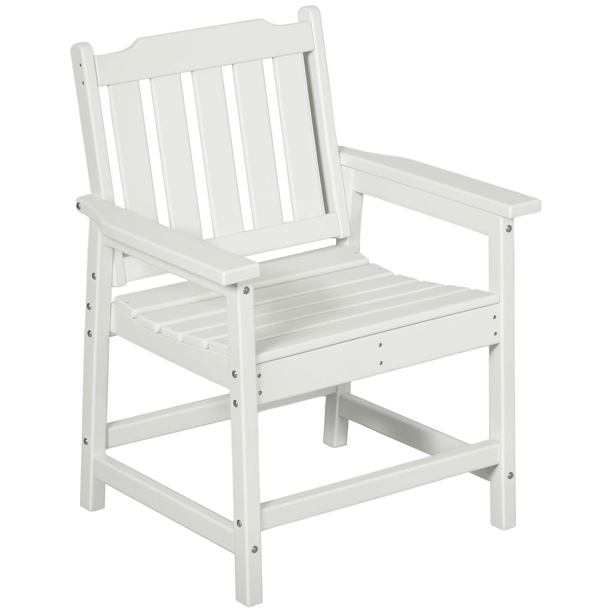 HDPE All-Weather Patio Dining Chair for Garden, Backyard, Deck, Porch, Lawn, White — product view 1