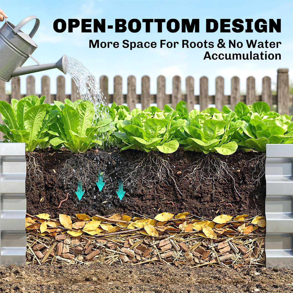 Galvanized Raised Garden Bed for Vegetables, Herbs & Succulents, 4' x 2' x 1' Metal Planter Box in Silver — product view 7