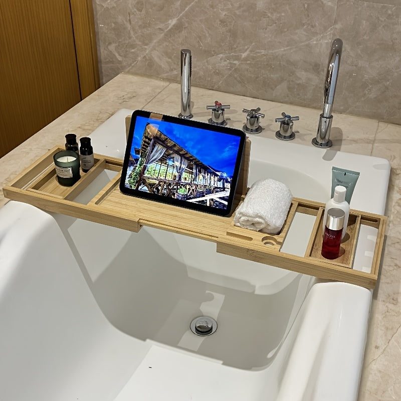 LoungeYard | Bamboo Bathtub Tray - For Ultimate Relaxation — product view 7