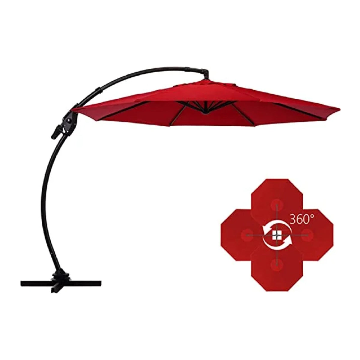 LOUNGE YARD Napoli 11 FT Cantilever Offset Umbrella with 360° Rotation — product view 3