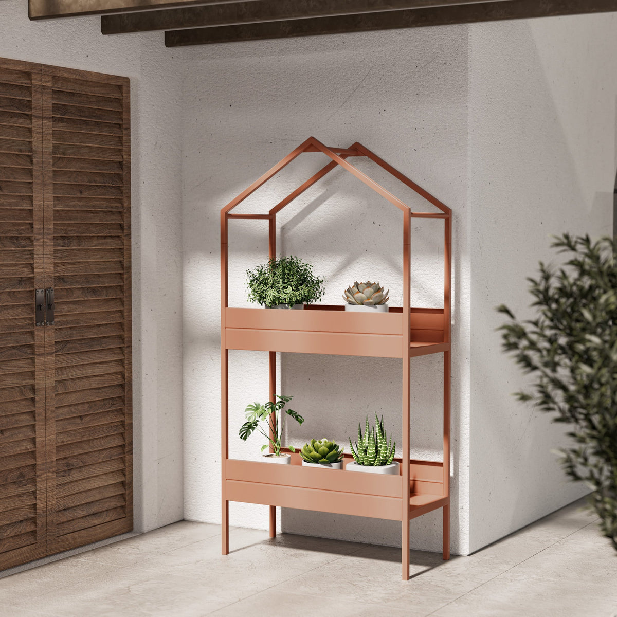 LOUNGE YARD House-shaped Plant Stand, 2 Tier Metal Plant Shelf — product view 3