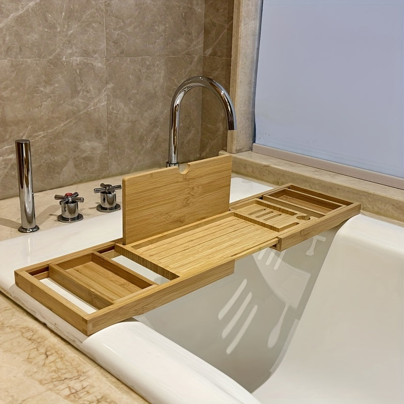 LoungeYard | Bamboo Bathtub Tray - For Ultimate Relaxation — product view 1