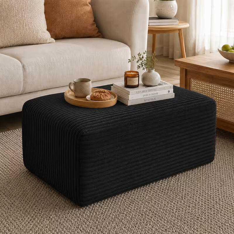 Boneless Ottoman | 34" Corduroy Modular with Thick Foam Padding — product view 6