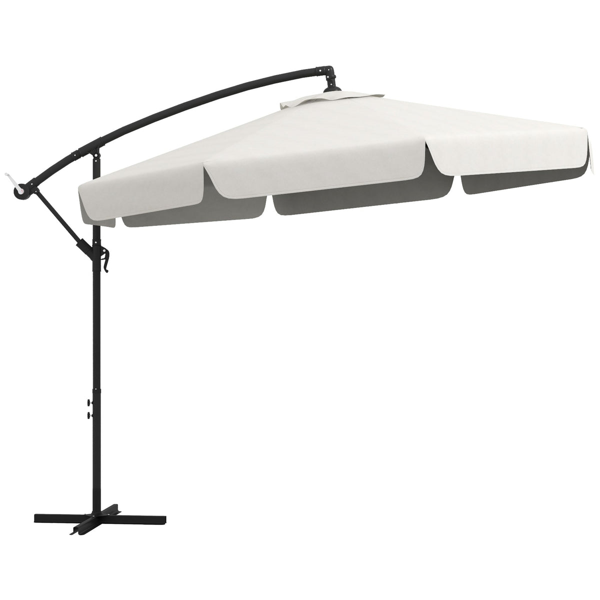 11FT Offset Hanging Patio Umbrella with Easy Tilt and Cross Base, Cream White — product view 2