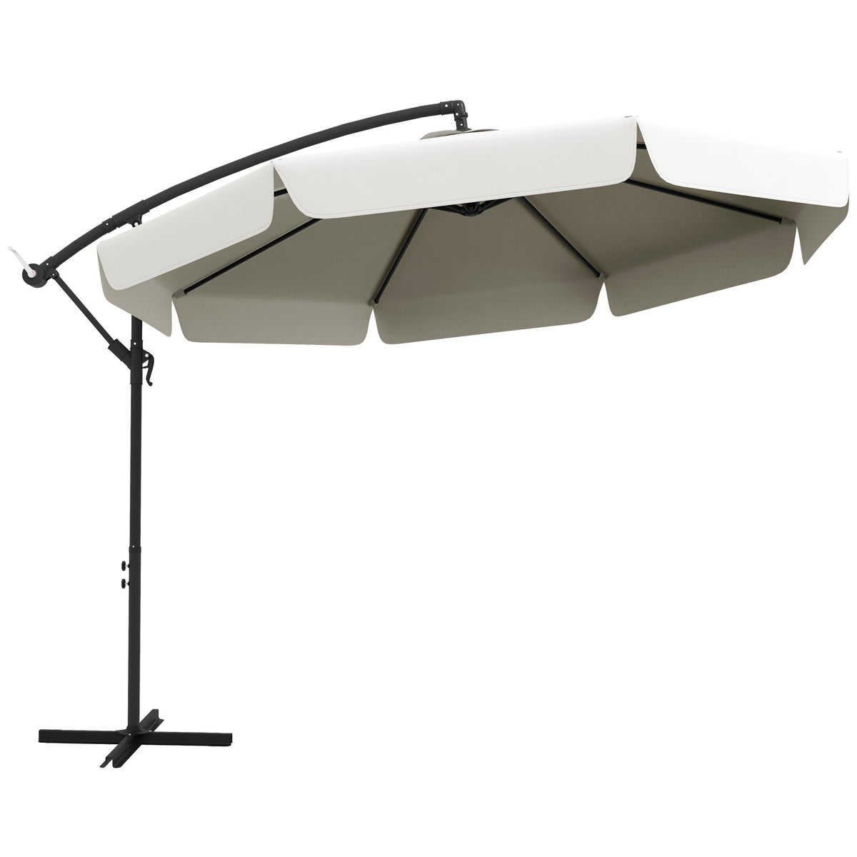 11FT Offset Hanging Patio Umbrella with Easy Tilt and Cross Base, Cream White — product view 1