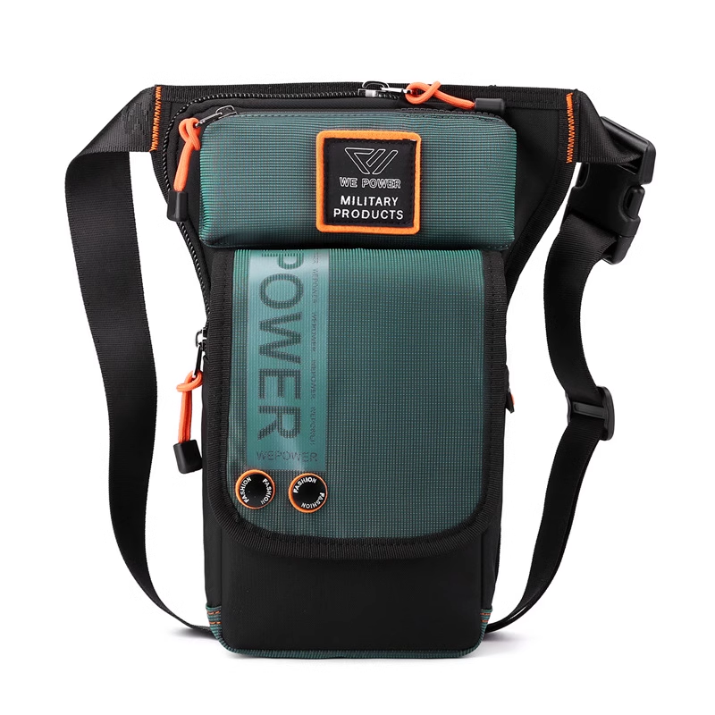 LoungeYard | Personalized Men's Motorcycle Style Waterproof Nylon Leg Chest Bag — product view 5