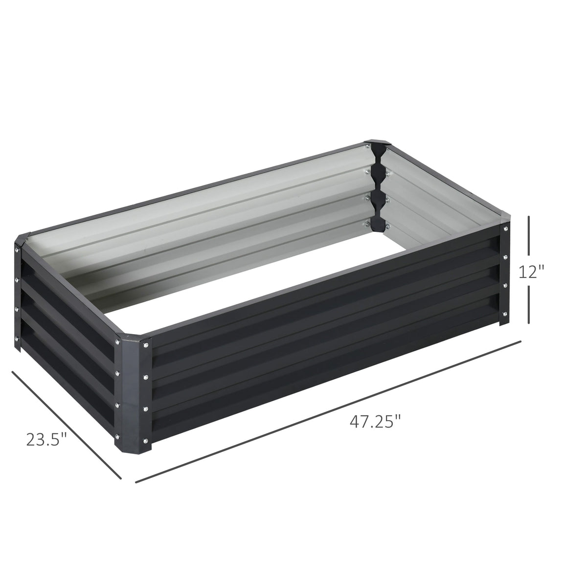 Galvanized Raised Garden Bed, 4' x 2' x 1' Metal Planter Box, for Growing Vegetables, Flowers, Herbs, Succulents, Gray — product view 5