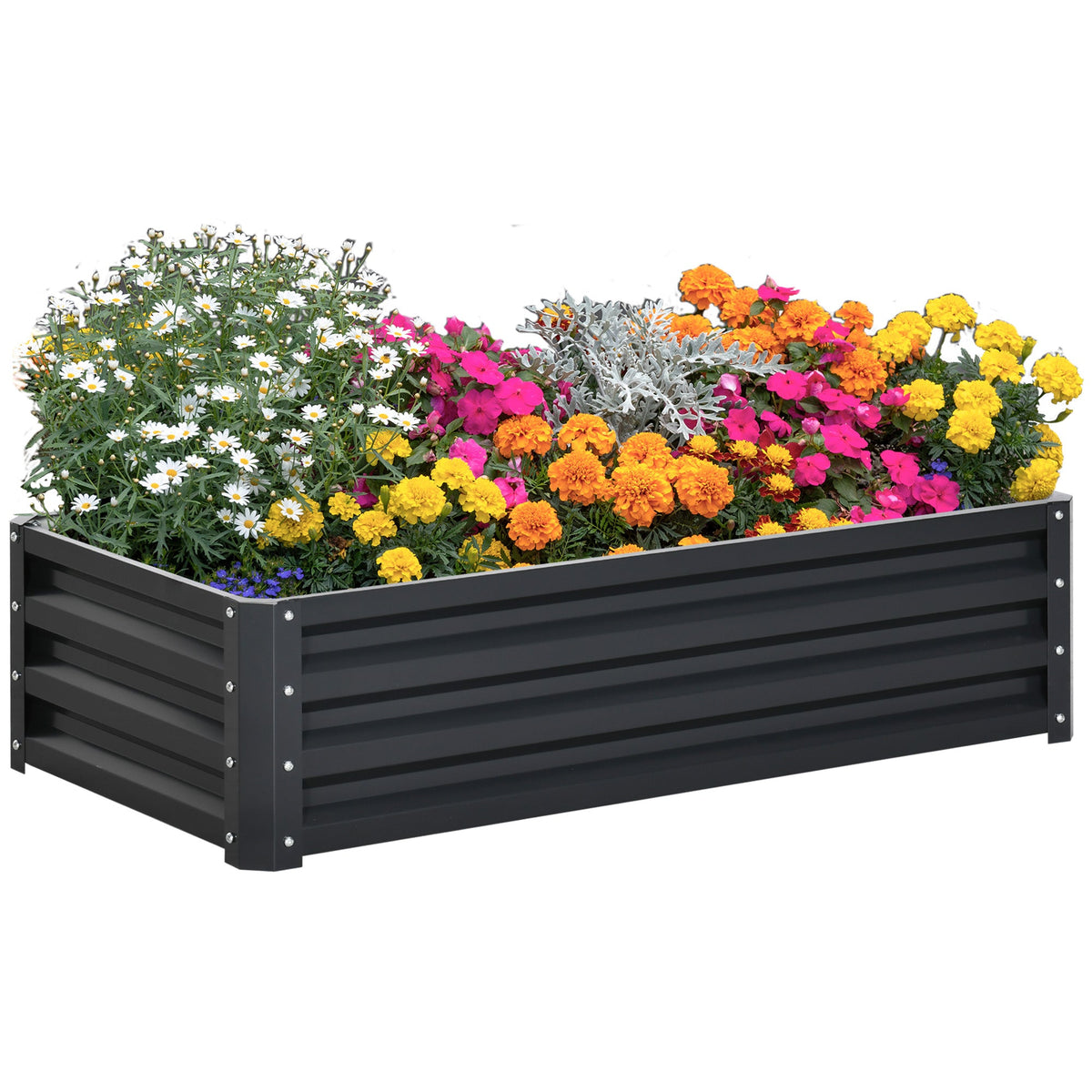 Galvanized Raised Garden Bed, 4' x 2' x 1' Metal Planter Box, for Growing Vegetables, Flowers, Herbs, Succulents, Gray — product view 1
