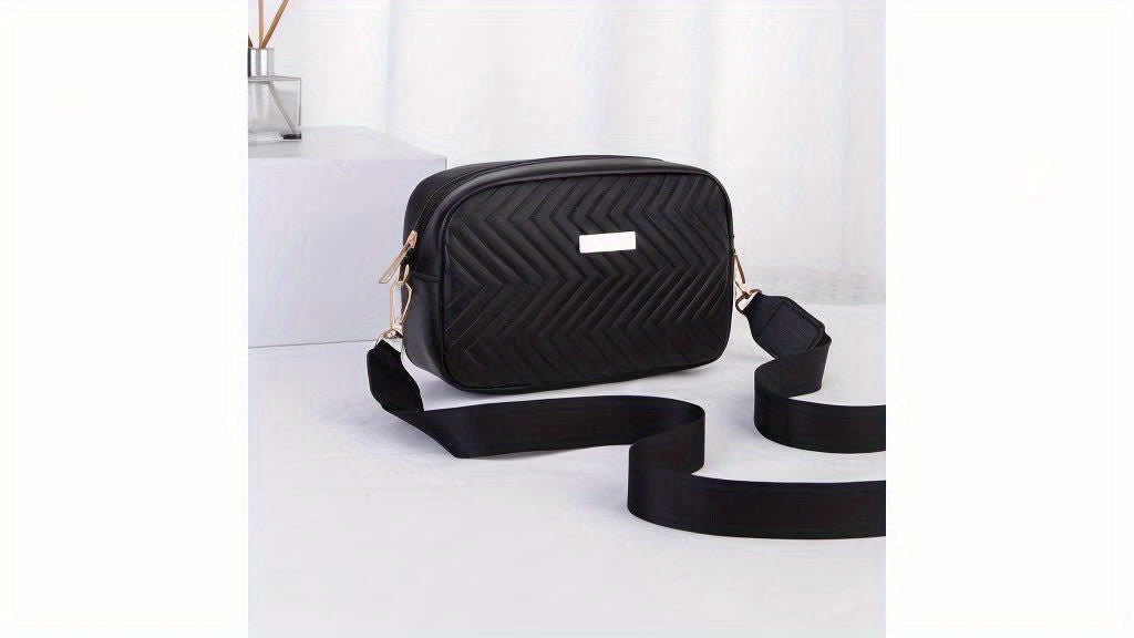 LoungeYard | NoirGlitz Padded PU Messenger Bag – Black Elegant Shoulder Bag with Sequins and Removable Strap — product view 6
