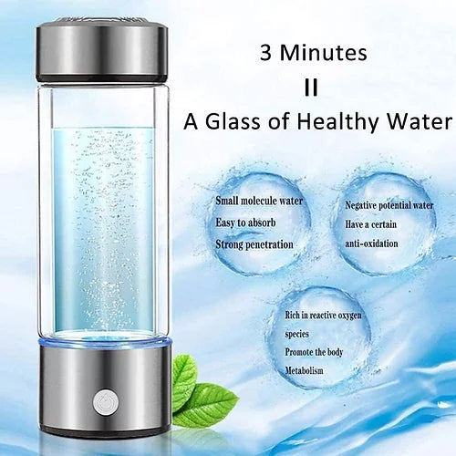 LoungeYard | H2 Water Hydrogen Bottle Stainless Electrolysis Ionizer — product view 2