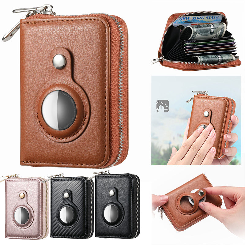 LoungeYard | Intelligent AirTag-Zip RFID Leather Wallet — product view 6