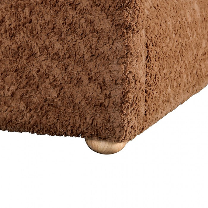 Orevis Brown Teddybear Chenille Fabric Sofa and Love Seat Set – FM61118BR-2PC — product view 2