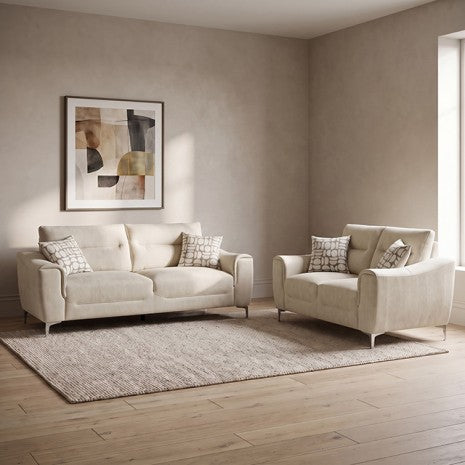 Desta Light Taupe Brown Herringbone Fabric Sofa and Love Seat Set – FM67013TUBR-2PC — product view 1