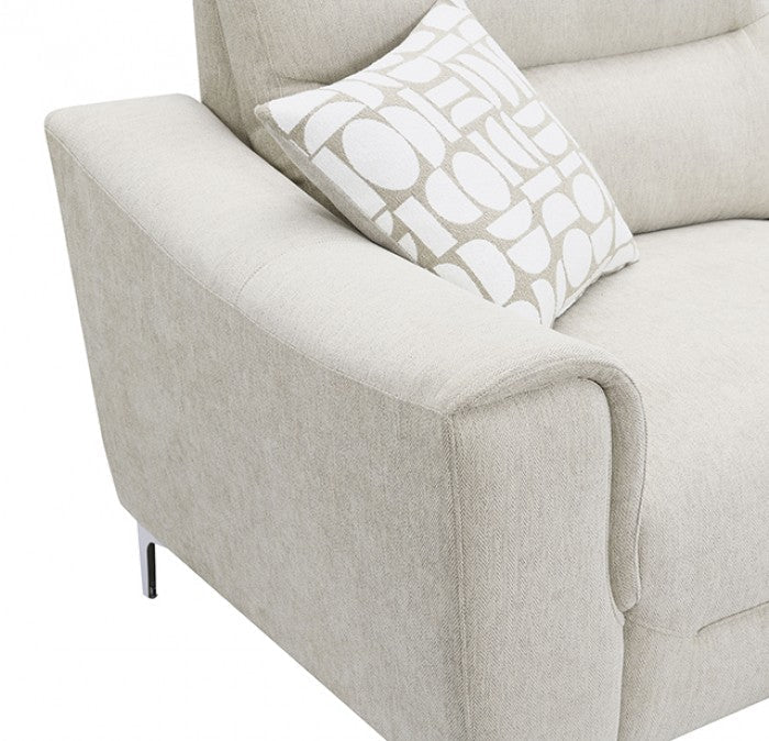 Desta Light Taupe Brown Herringbone Fabric Sofa and Love Seat Set – FM67013TUBR-2PC — product view 3