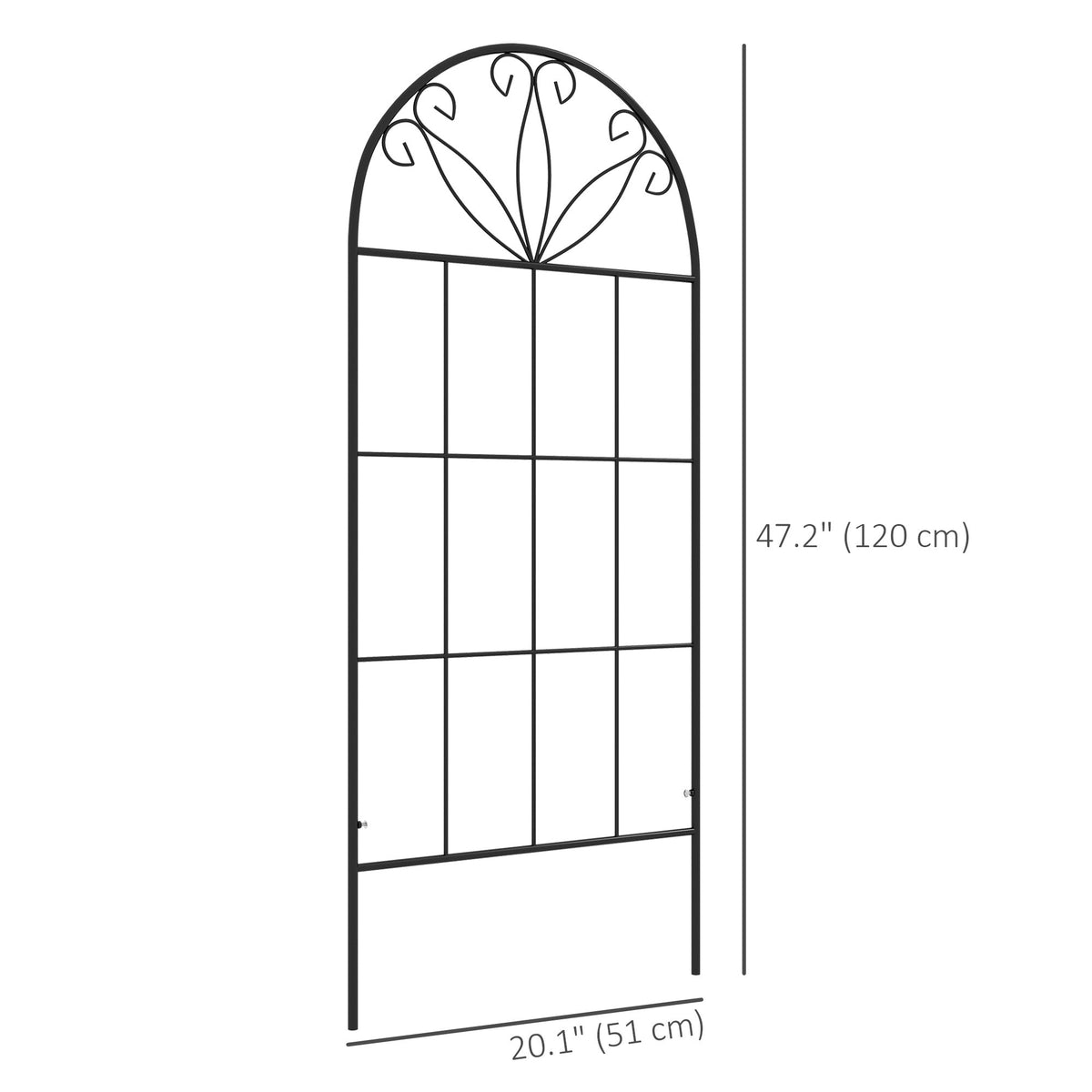 2 Pack Metal Garden Trellis Panels, 20" x 47", Black — product view 5