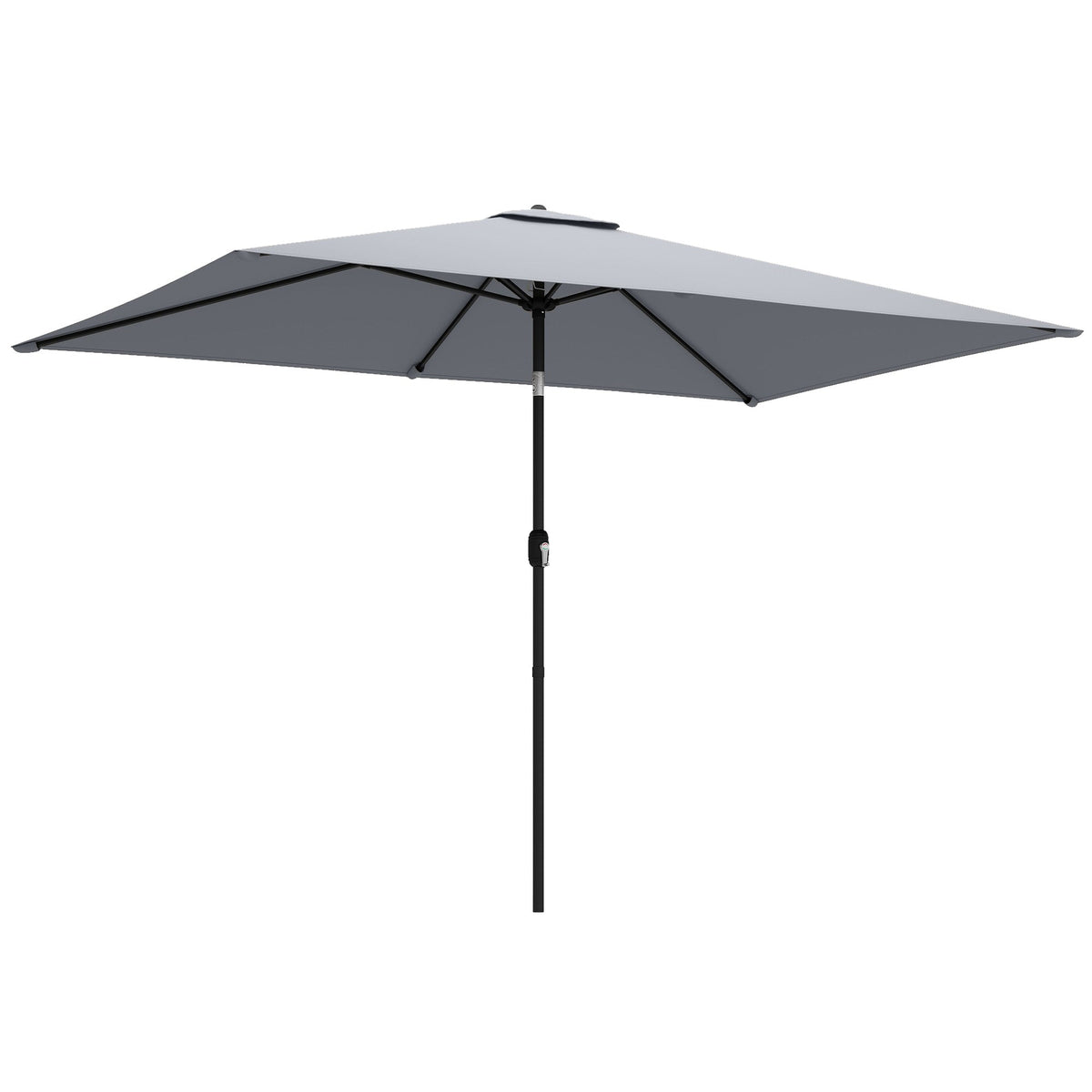 3 x 2 m Garden Parasol with Crank Handle and Tilt Function, Light Grey — product view 1