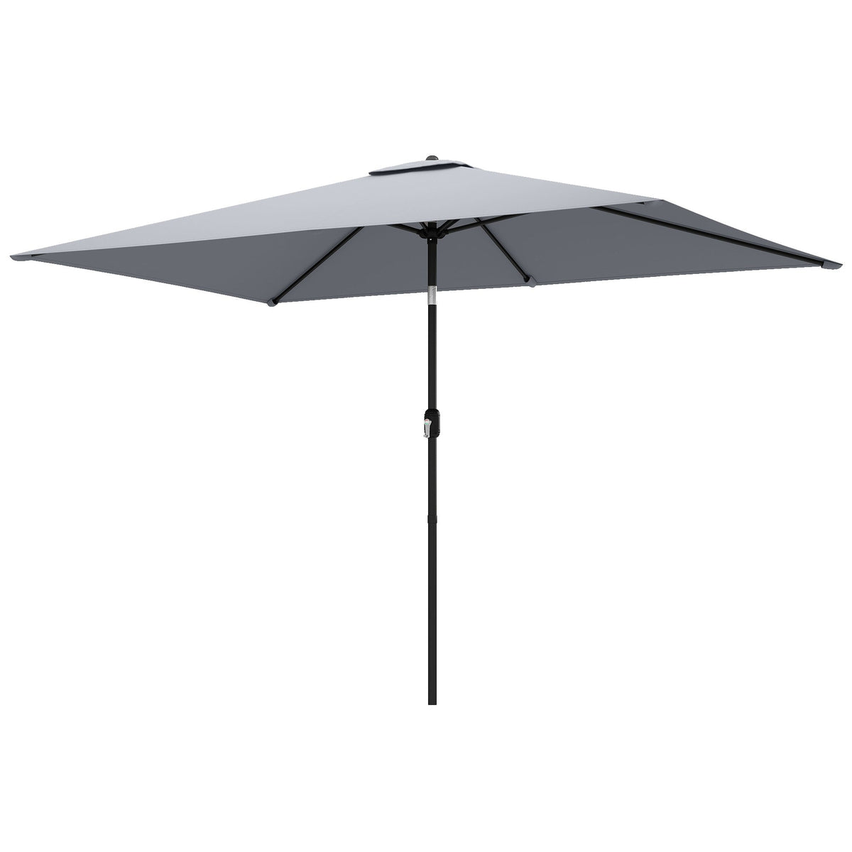 3 x 2 m Garden Parasol with Crank Handle and Tilt Function, Light Grey — product view 2