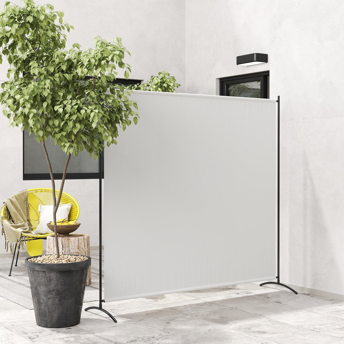 5.9FT Tall Single-Panel Outdoor Privacy Screen with UPF30+ Protection, Beige — product view 3