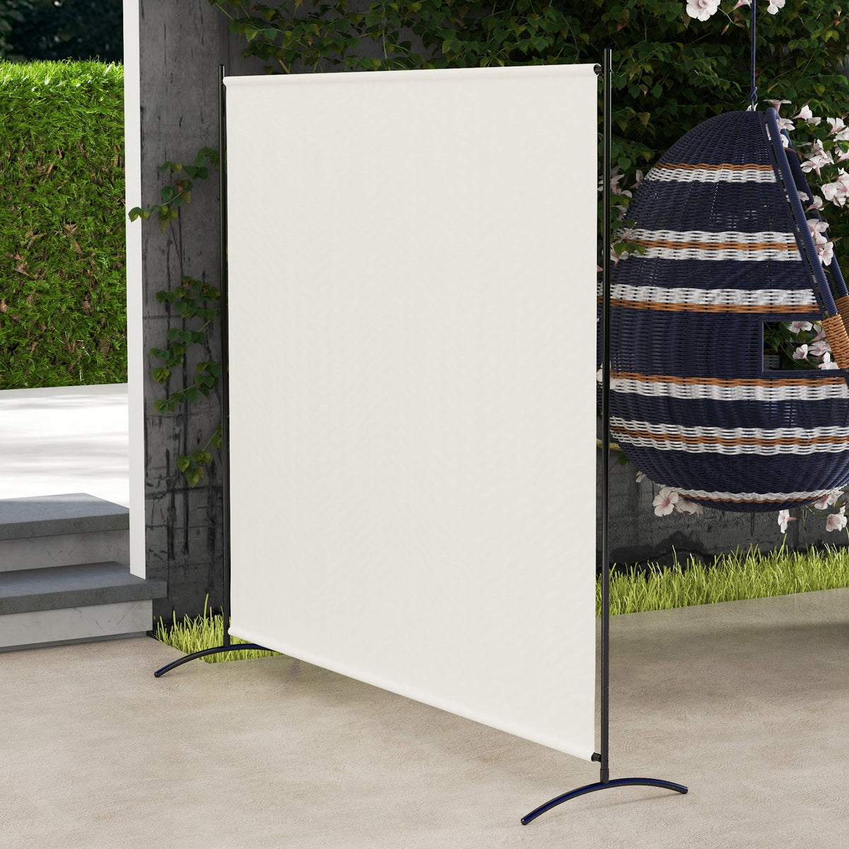 5.9FT Tall Single-Panel Outdoor Privacy Screen with UPF30+ Protection, Beige — product view 4
